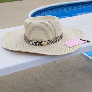 Juicy Couture Straw Hat with Snake Print Band NWT